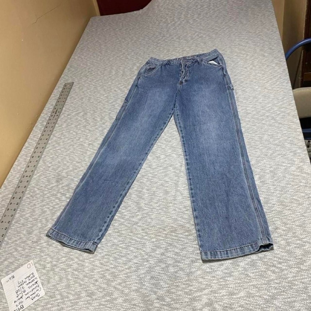 S.o.n.g carpenter 90's blue denim jeans Women 7/28 button fly. SKU-B912